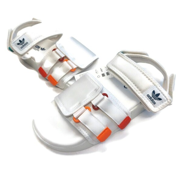 Adidas Adilette Mens Size 6 Sandal 4.0 Slides White Orange Sandals GZ8828 main image 5